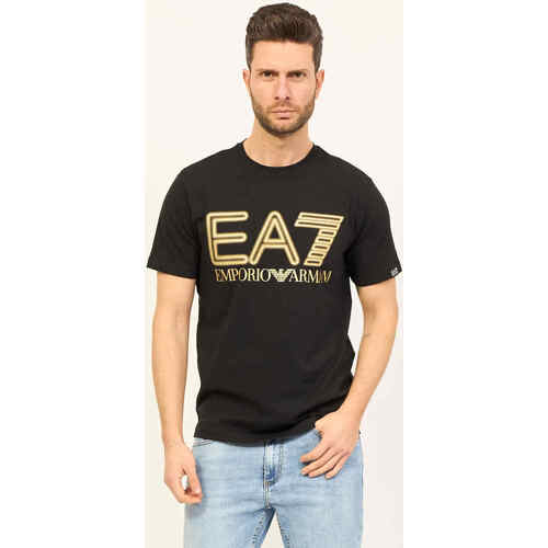 Vêtements Homme T-shirts & Polos Emporio Armani EA7 T-shirt  Logo Series à manches courtes en coton Noir
