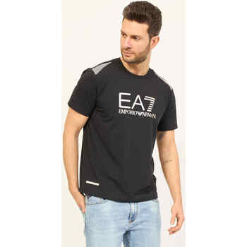 Vêtements Homme T-shirts & Polos Emporio Armani EA7 T-shirt col rond homme  en tissu recyclé Bleu