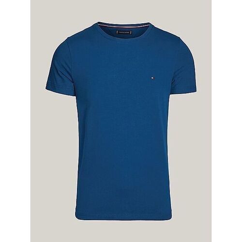 Vêtements Homme Dotted Collared Polo Shirt Tommy Hilfiger MW0MW10800 - STRETCH SLIM FIT-CHJ ANCHOR BLUE Bleu