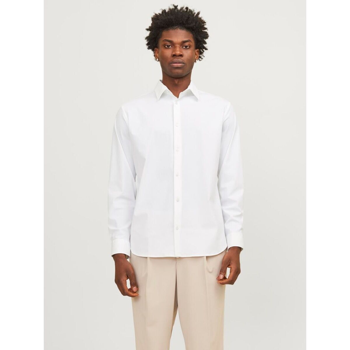 Vêtements Homme Chemises manches longues Jack & Jones 12241530 BLAACTIVE-WHITE Blanc