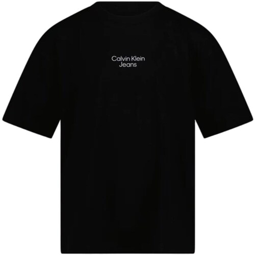 VêBenetton Garçon T-shirts manches longues Calvin Klein Jeans IB0IB02034 Noir