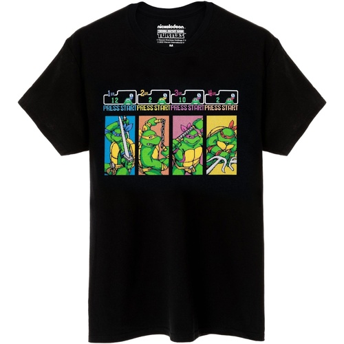 Vêtements Homme T-shirts manches longues Teenage Mutant Ninja Turtles Press Start Arcade Game Noir