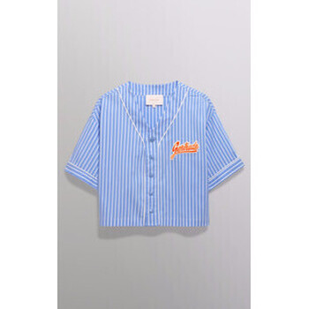 Vêtements Femme Chemises / Chemisiers Sacs à dos Chemise courte à rayures bleues-047400 Bleu