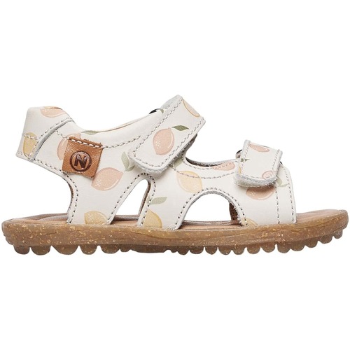 Chaussures Fille Abats jours et pieds de lampe Naturino Sandales en cuir avec citrons SKY Blanc