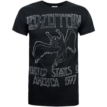 Vêtements Homme T-shirts manches longues Led Zeppelin United States Of America 1977 Noir