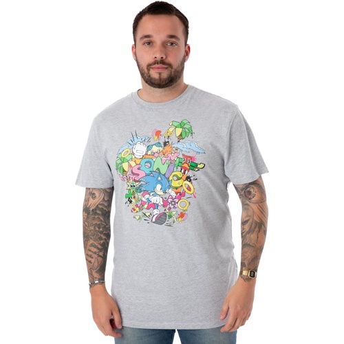 Vêtements Homme T-shirts manches longues Sonic The Hedgehog NS7982 Gris