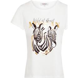 Vêtements Femme T-shirts manches courtes Morgan Dheart ecru tshirt Blanc