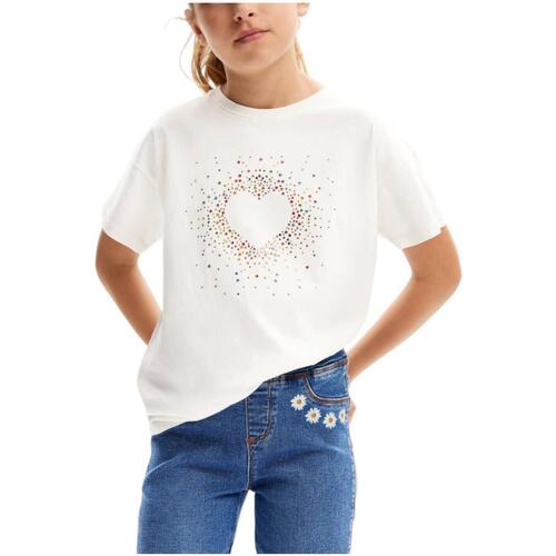 Vêtements Fille Miss Blumarine embellished-logo short-sleeve T-shirt Desigual  Blanc