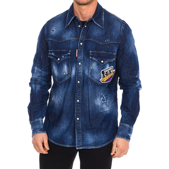 Vêtements Homme Chemises manches longues Dsquared S79DL0010-S30341-470 Bleu