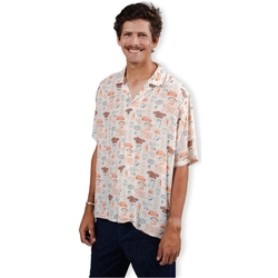 Vêtements Homme Chemises manches longues Brava Fabrics Buffet Aloha Shirt - Sand Blanc