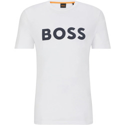 Vêtements Homme T-shirts ecru & Polos BOSS T-shirt Thinking Blanche Noir