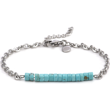 bracelets sixtystones  bracelet chaine acier perles heishi 4mm -medium-18cm 