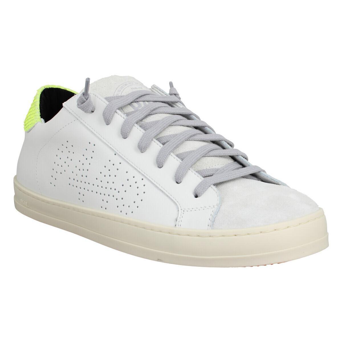 Chaussures Homme Baskets mode P448 John Cuir Homme White Neon Blanc