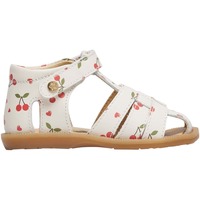 Chaussures Fille Sandales et Nu-pieds Naturino Sandales semi-ouvertes en cuir ZAFFIRO Blanc