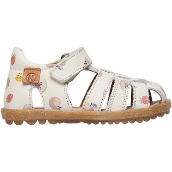 Chaussures Fille Abats jours et pieds de lampe Naturino Sandales en cuir semi-fermées SEE Blanc
