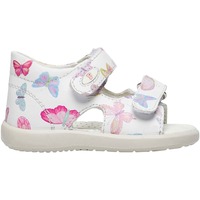 Chaussures Fille Bottines / Boots Falcotto Sandales ouvertes à scratch avec papillons NEW RIVER Blanc
