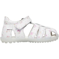 Chaussures Fille Jack & Jones Naturino Sandales en cuir semi-fermées avec fleurs SEE Blanc
