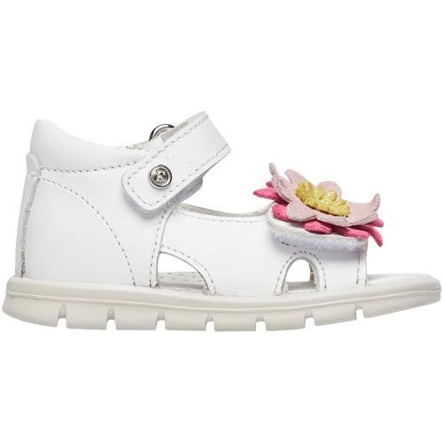 Chaussures Fille Sandales et Nu-pieds Falcotto Sandales en cuir avec fleurs appliquées TASHA Blanc