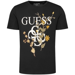 Vêtements Femme T-shirts manches courtes Guess Quatro G Floral Noir