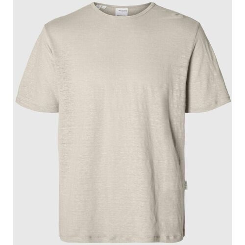 Vêtements Homme T-shirts & Polos Selected 16089504 BETH LINEN SS-OATMEL Beige