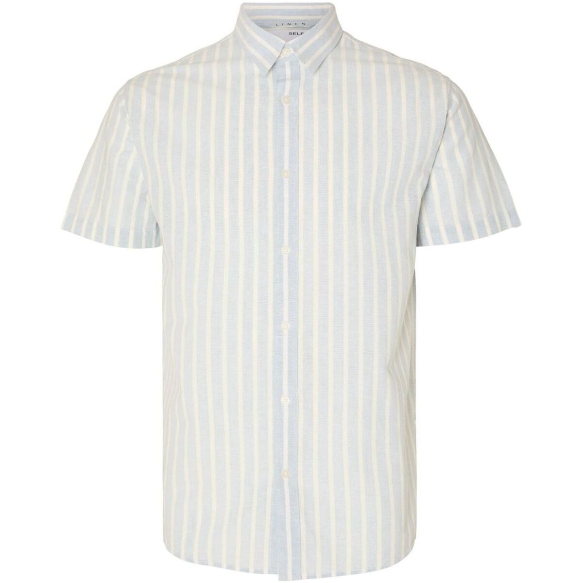 Vêtements Homme Chemises manches longues Selected 16092495 LINEN SHIRT SS-CASHMERE BLUE Bleu