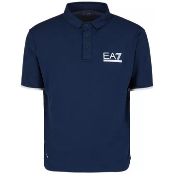 Vêtements Homme T-shirts & Polos Ea7 Emporio Armani crepe Polo Bleu