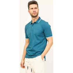 Vêtements Homme T-shirts ecru & Polos BOSS Polo homme  avec profils contrastés Bleu