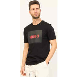 Vêtements Homme T-shirts ecru & Polos BOSS T-shirt homme Dulive de  avec logo de la marque Noir