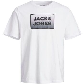 Vêtements Homme T-shirts & Polos Jack & Jones 12249331 STEEL-WHITE Blanc