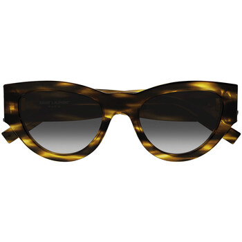 Saint Laurent Eyewear mirrored aviator sunglasses Femme Lunettes de soleil Yves Saint Laurent Occhiali da Sole Saint Laurent SL M94 005 Marron