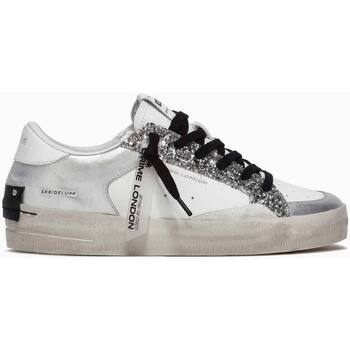 baskets basses crime london  sk8 deluxe silver glm crie london 