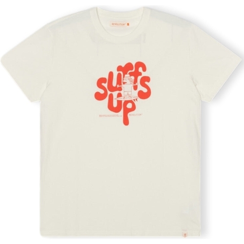 Vêtements Homme T-shirts & Polos Revolution T-Shirt Regular 1344 SUF - Off White Orange