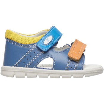 Chaussures Garçon Sandales Ouvertes à Scratch Falcotto Sandales en cuir TINO Bleu