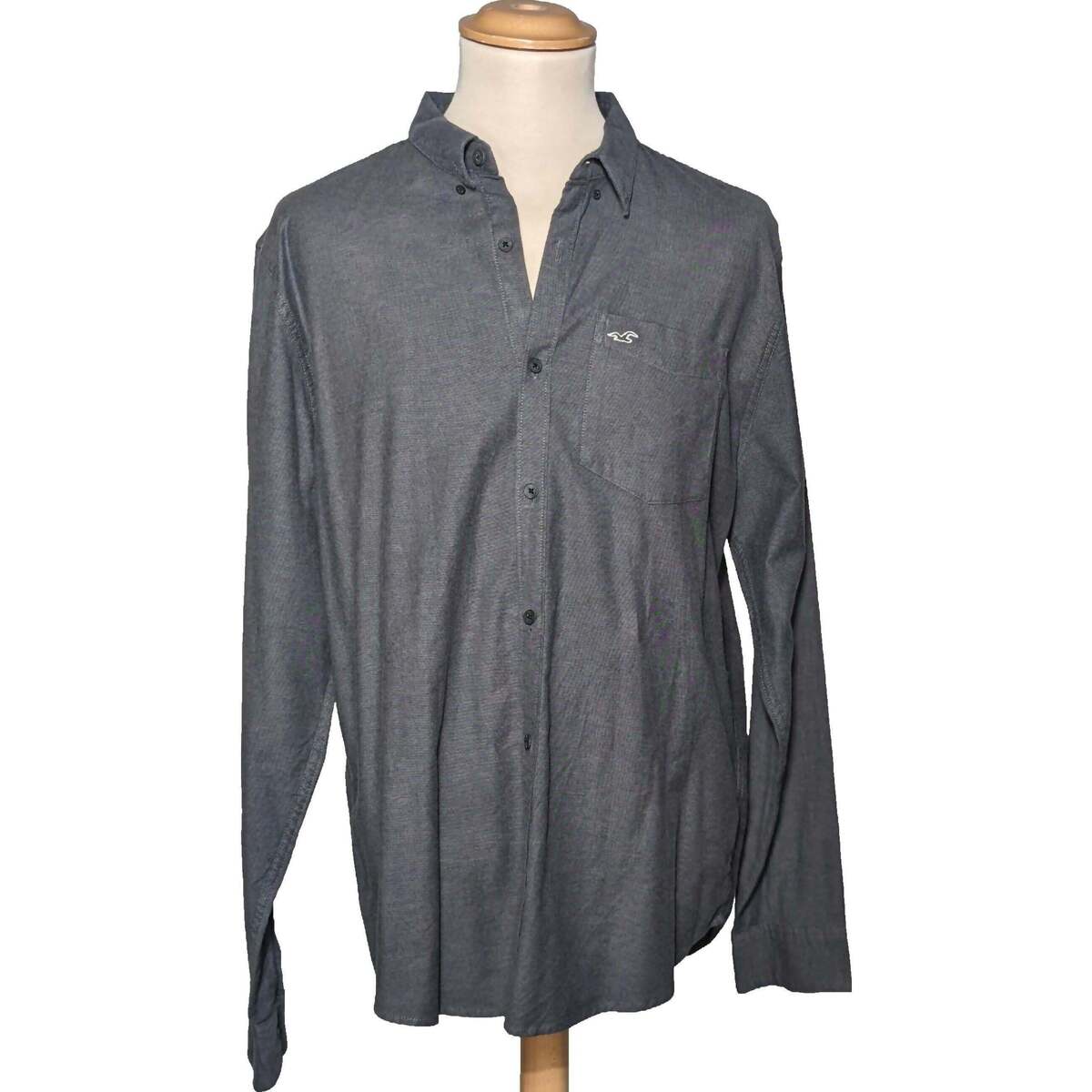 Vêtements Homme Chemises manches longues Hollister 42 - T4 - L/XL Gris
