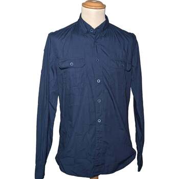 Vêtements Homme Chemises manches longues Benetton 40 - T3 - L Bleu