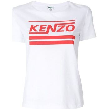 Vêtements Femme T-shirts & Polos Kenzo T-SHIRT Femme blanc logo rouge Rouge