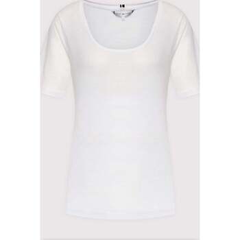 Vêtements Femme T-shirts & Polos Tommy Hilfiger HAUT Femme  relaxed modal scoop Blanc