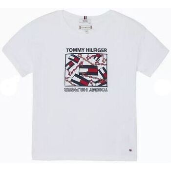 Vêtements Enfant T-shirts & Polos Tommy Hilfiger T-SHIRT Enfant Fille blanc FUN Blanc