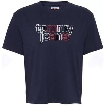 Vêtements Femme T-shirts & Polos Tommy Jeans HAUT Femme marine TJW outline logo tee Bleu