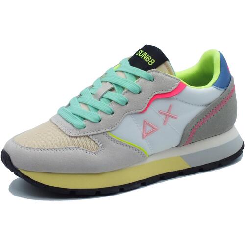 Chaussures Femme Jaki Fluo Sneaker Uomo Bianco Sun68 Z34204 Ally Color Explosion Blanc