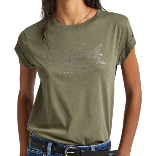 Vêtements Femme T-shirts manches courtes Pepe jeans PL505767 Vert