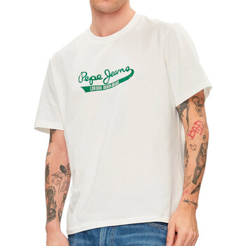 Vêtements Homme T-shirts manches courtes Pepe obsidian JEANS PM509390 Blanc