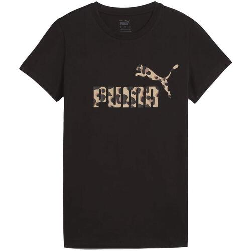 Vêtements Femme T-shirts manches courtes Puma W ess+ani graf tee Noir