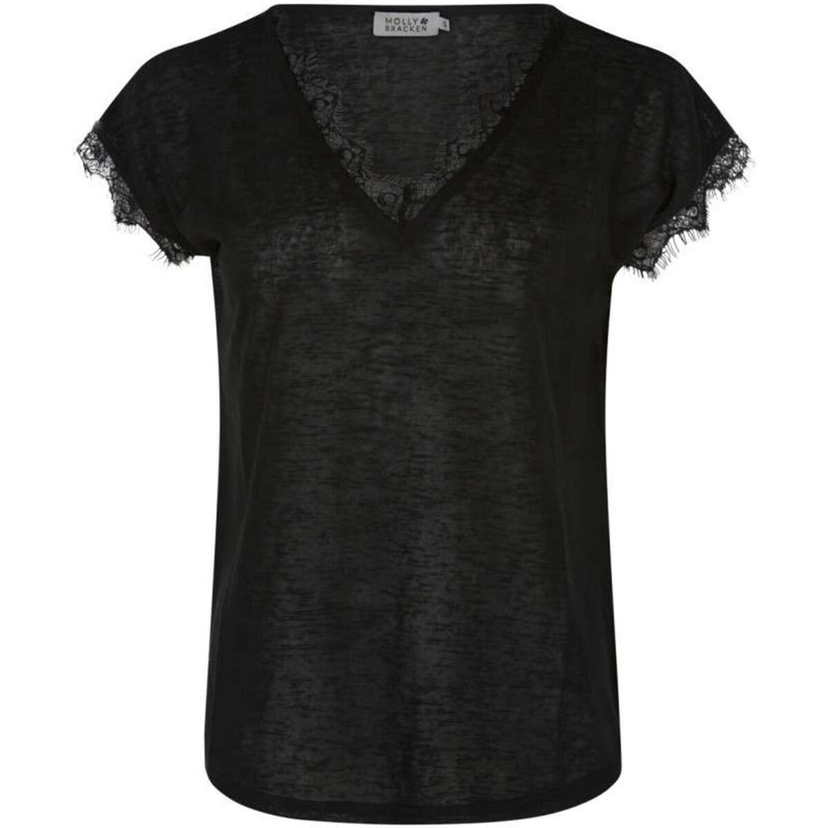 Vêtements Femme T-shirts manches courtes Molly Bracken Knitted tee ladies black Noir