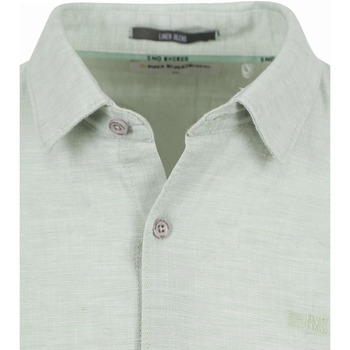 No Excess Shirt Linen Green Melange Vert