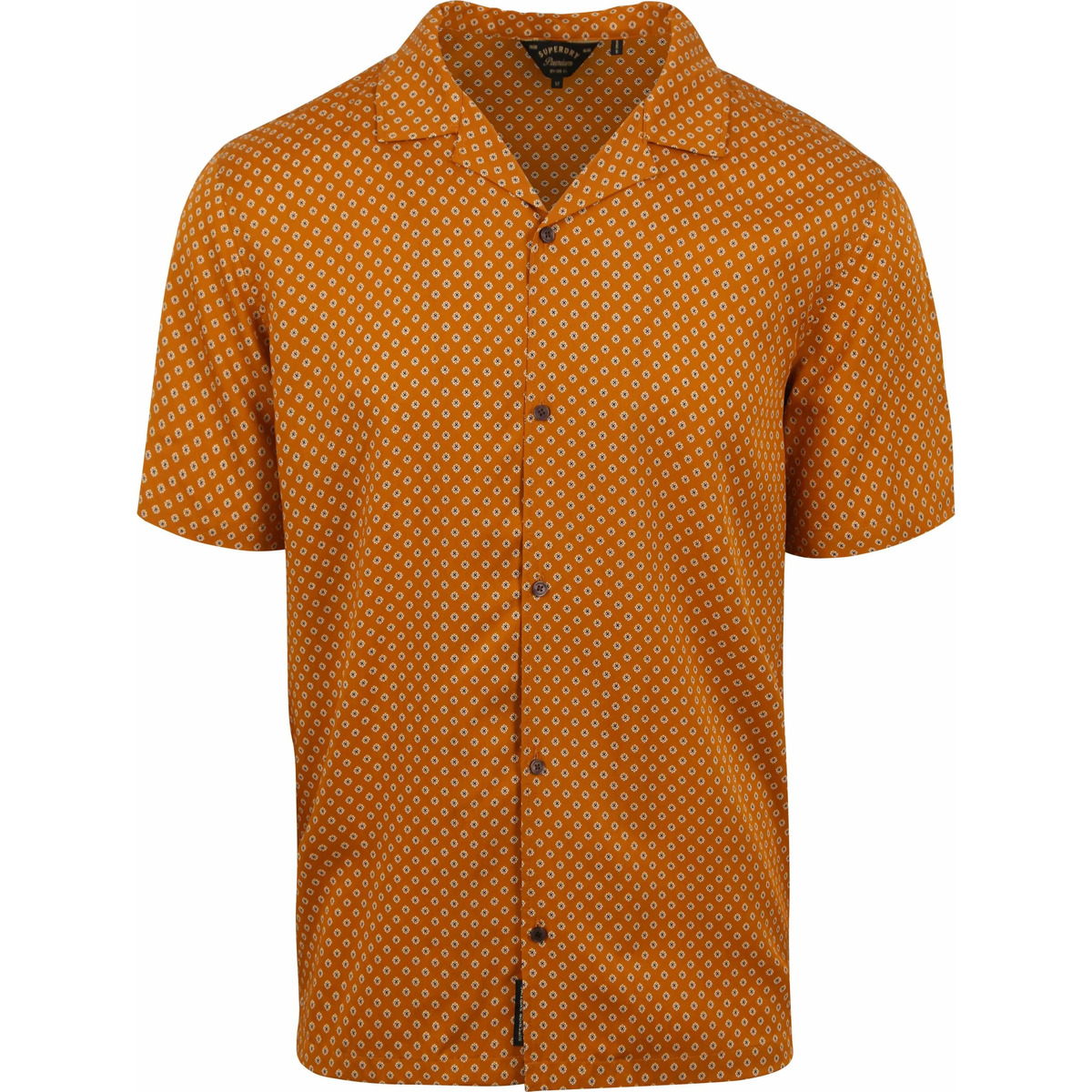 Vêtements Homme Chemises manches longues Superdry Shirt Short sleeve Orange Geo Tan Print Orange