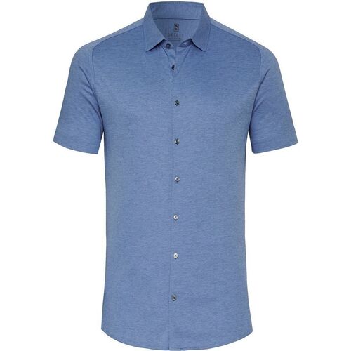 Vêtements Homme Chemises manches longues Desoto Short Sleeve Jersey Chemise Bleu Bleu