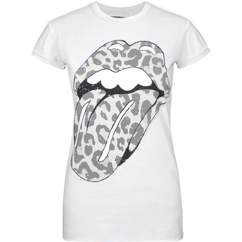 Vêtements Femme T-shirts manches longues Amplified Leopard Lick Blanc