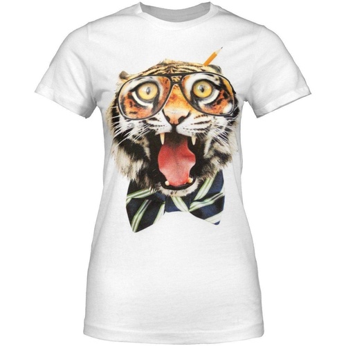 Vêtements Femme T-shirts manches longues Goodie Two Sleeves Braingal Tiger Blanc