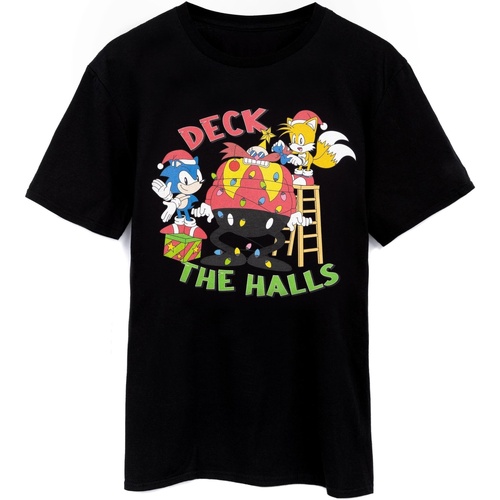 Vêtements Homme T-shirts manches longues Sonic The Hedgehog Deck The Halls Noir